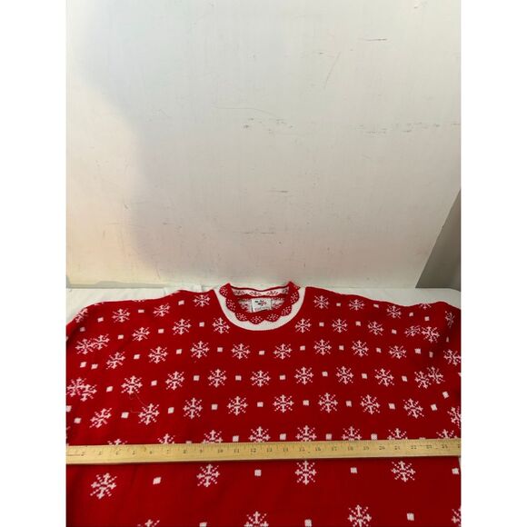 Nutcracker 2x Red Christmas Oversize sweater Adele Knit rn#23285 Snowman Snowfla - Picture 7 of 9